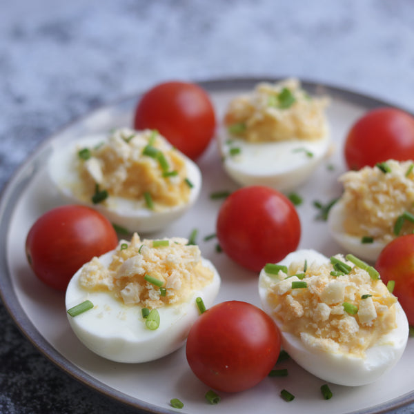 CHEESIES TOPPED DEVILLED EGGS